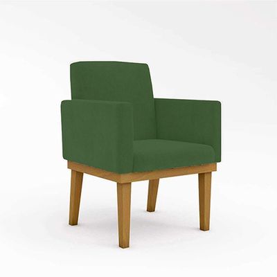 Kit Sofá 2 Lugares + Poltrona Base Suede Sala De Estar Verde