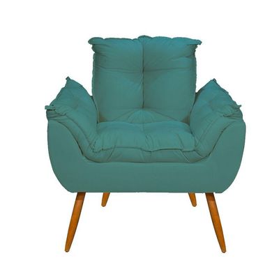 Kit Sofá Namoradeira Opala + 2 Poltronas Opala Balaqui Decor Cor:azul Turquesa