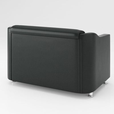 Kit Sofá Namoradeira Reforçada Tilla + 02 Poltronas preto