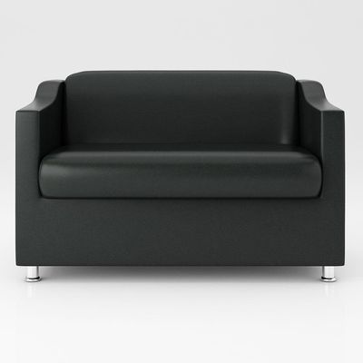 Kit Sofá Namoradeira Reforçada Tilla + 02 Poltronas preto