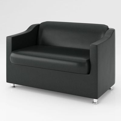 Kit Sofá Namoradeira Reforçada Tilla + 02 Poltronas preto