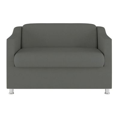Kit Sofá Namoradeira + 02 Poltrona Tilla Recepção Sala Suede cinza