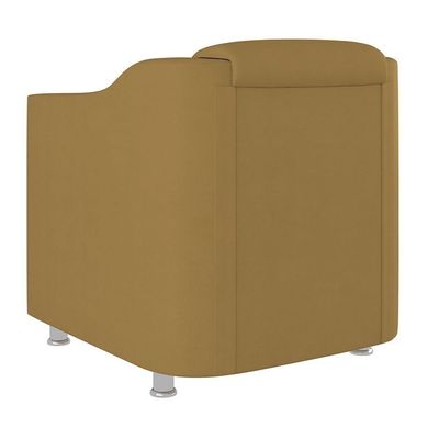 Kit Sofá Namoradeira + 02 Poltrona Tilla Recepção Sala Suede capuccino