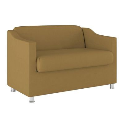 Kit Sofá Namoradeira + 02 Poltrona Tilla Recepção Sala Suede capuccino