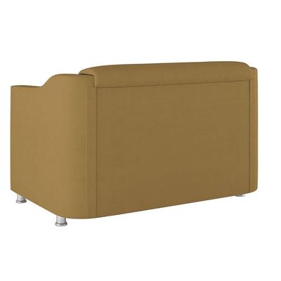 Kit Sofá Namoradeira + 02 Poltrona Tilla Recepção Sala Suede capuccino