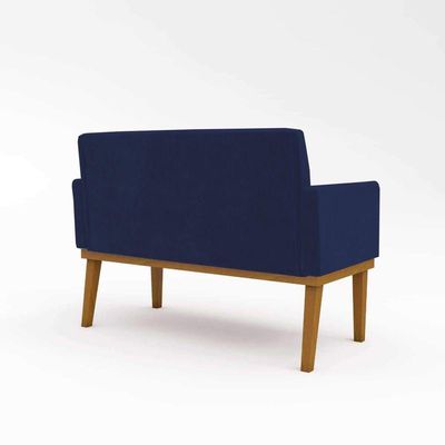 Kit Sofá Com Base Reforçada + 2 Poltronas Sala De Estar Cor:azul Marinho