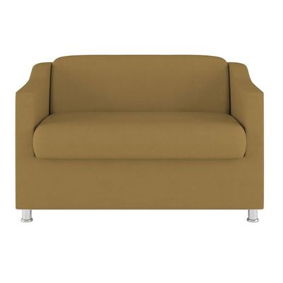 Kit Sofá Namoradeira + 02 Poltrona Tilla Recepção Sala Suede capuccino