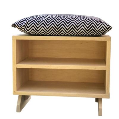 Sapateira Puff Chevron Preto E Branco
