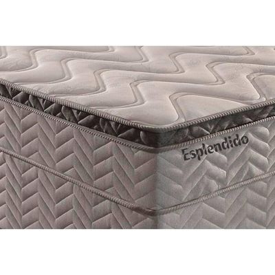 Cama Box Baú Queen: Colchão Molas Masterpocket Ensacadas Esplêndido Bordô + Base Gray(158X198)