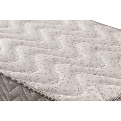 Cama Box Baú Queen: Colchão Espuma D45 Paropas Pasquale + Base Crc Suede Gray(158X198)