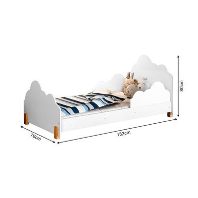 Cama Infantil Princesa Juvenil Branca E Amêndoa + Luminária Led - Cor: Branco