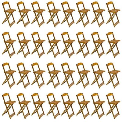 Kit 8 Jogos De Mesa Bistrô De Madeira Com 4 Cadeiras Dobravel Mel - Amarelo