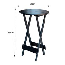 Kit 8 Jogos De Mesa Bistrô De Madeira Dobrável Com 3 Banquetas - Preto