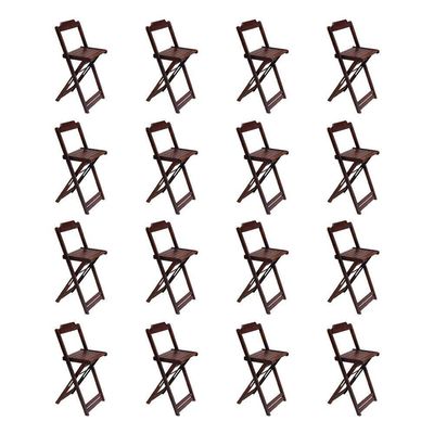 Kit 8 Jogos De Mesa Bistrô De Madeira Com 2 Cadeiras Dobravel Imbuia - Marrom