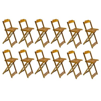 Kit 6 Jogos De Mesa Bistrô De Madeira Com 2 Cadeiras Dobravel Mel - Amarelo