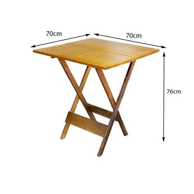 Kit 6 Conjuntos De Mesa Com 4 Cadeiras De Madeira Dobravel 70X70 Mel - Amarelo