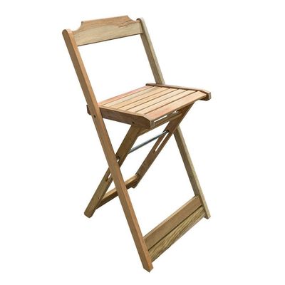 Kit Mesa Bistrô De Madeira Dobrável Com 3 Banquetas - Crua
