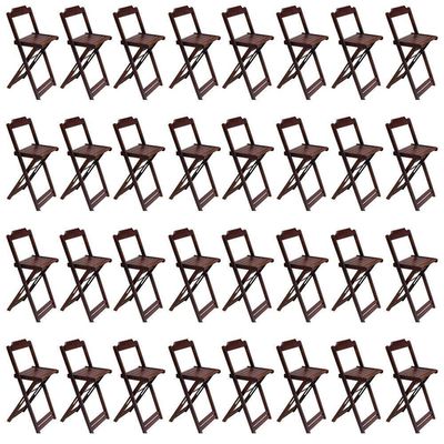 Kit 8 Jogos De Mesa Bistrô De Madeira Com 4 Cadeiras Dobravel Imbuia - Marrom