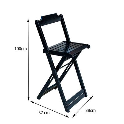 Kit 8 Jogos De Mesa Bistrô De Madeira Com 2 Cadeiras Dobravel Preto - Preto