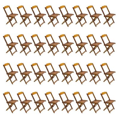 Kit 8 Jogos De Mesa Com 4 Cadeiras De Madeira Dobravel 120X70 - Mel - Amarelo
