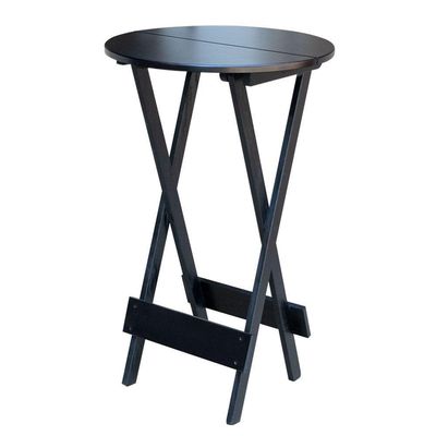 Kit 4 Conjuntos De Mesa Bistrô Dobravel Em Madeira Maciça Com 3 Banquetas Altas - Preto - Preto