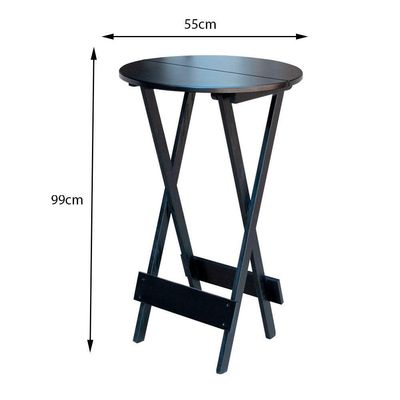 Kit 4 Jogos De Mesa Bistrô De Madeira Dobrável Com 3 Banquetas - Preto