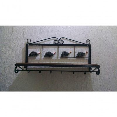 Prateleira Cozinha Ferro Angolas Madeira 60 Cm Largura