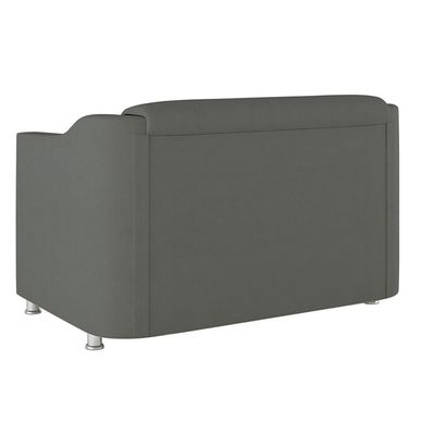 Kit Poltrona Tilla Recepção + Namoradeira Sala, Quarto Suede cinza