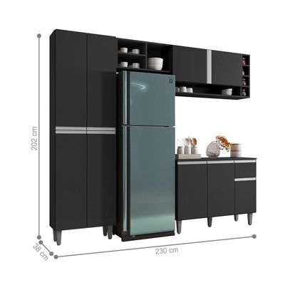 Cozinha Compacta Atlanta Preto Fosco