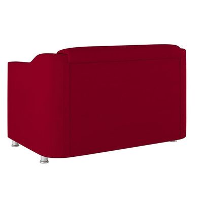 Kit Poltrona Tilla Recepção + Namoradeira Sala, Quarto Suede vermelho