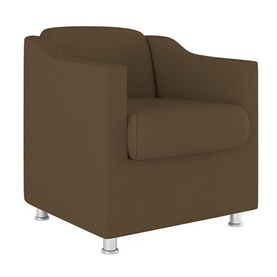 Kit Poltrona Tilla Recepção + Namoradeira Sala, Quarto Suede marrom