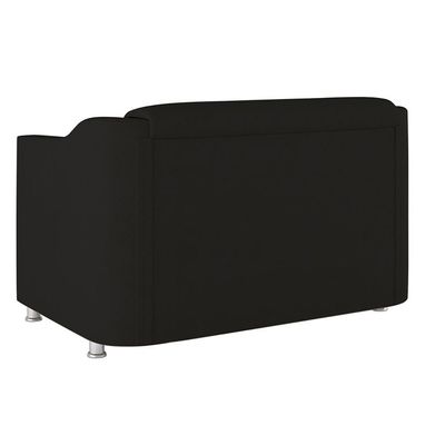 Kit Poltrona Tilla Recepção + Namoradeira Sala, Quarto Suede preto