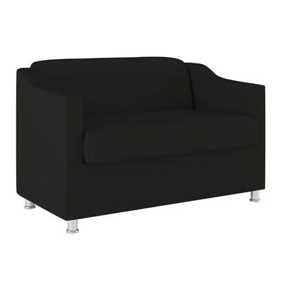 Kit Poltrona Tilla Recepção + Namoradeira Sala, Quarto Suede preto