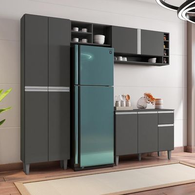Cozinha Compacta Atlanta Cinza Fosco