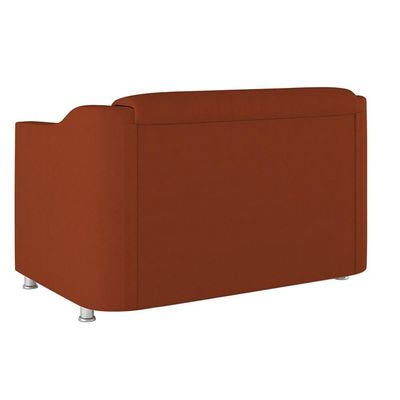 Kit Poltrona Tilla Recepção + Namoradeira Sala, Quarto Suede terracota