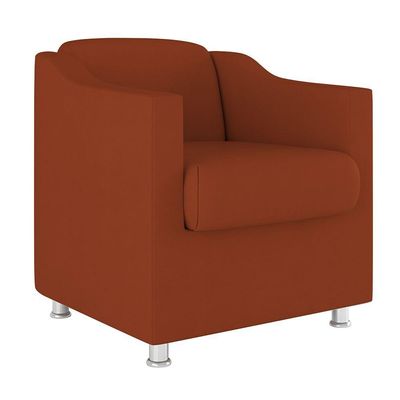 Kit Poltrona Tilla Recepção + Namoradeira Sala, Quarto Suede terracota