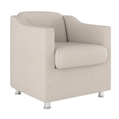 Kit Poltrona Tilla Recepção + Namoradeira Sala, Quarto Suede bege