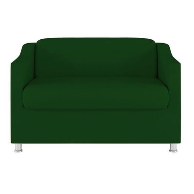 Kit Poltrona Tilla Recepção + Namoradeira Sala, Quarto Suede verde