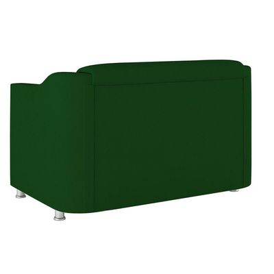 Kit Poltrona Tilla Recepção + Namoradeira Sala, Quarto Suede verde