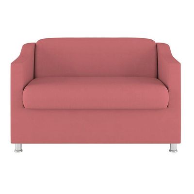 Kit Poltrona Tilla Recepção + Namoradeira Sala, Quarto Suede rosa
