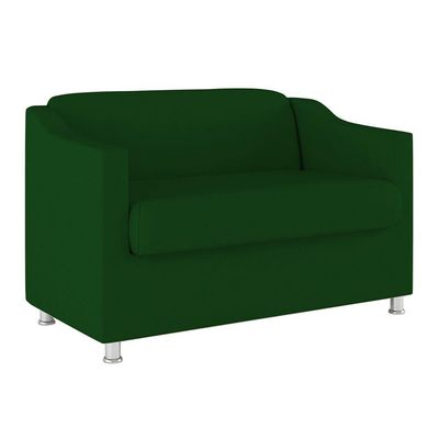 Kit Poltrona Tilla Recepção + Namoradeira Sala, Quarto Suede verde