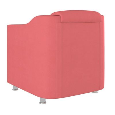 Kit Poltrona Tilla Recepção + Namoradeira Sala, Quarto Suede rosa
