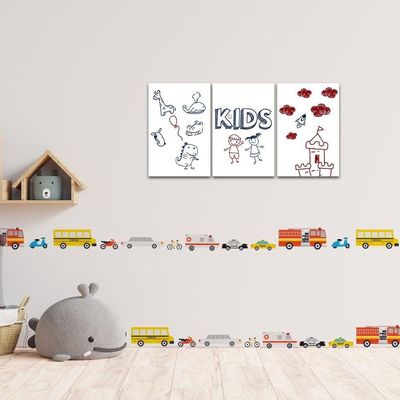 Adesivo De Parede Decorativo Infantil Carrinhos