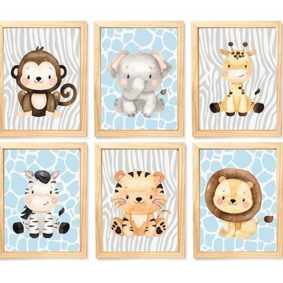 Quadro Infantil 6 Un A4 Vidro E Pendurador