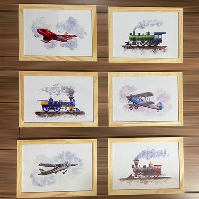 Quadro Infantil 6 Un A4 Vidro E Pendurador
