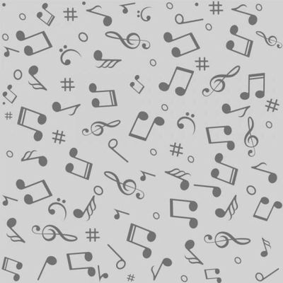 Papel De Parede Infantil Notas Musicais Cinza