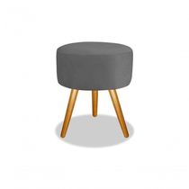17000570080464 Puff De Estar Decoração Suede Cinza Top