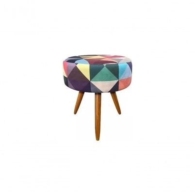 Puff Banqueta Suede Triangulo Pés Palitos Sala