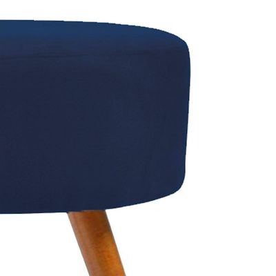 Puff Decorativo Suede Redondo Balaqui Decor Azul Marinho