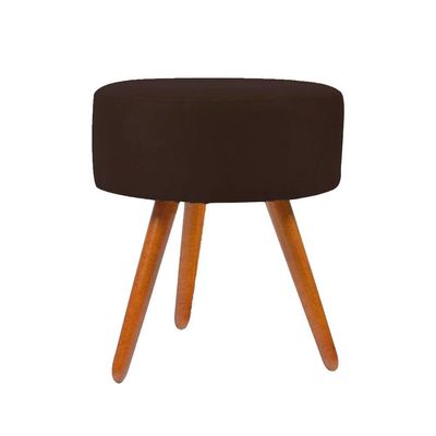 Puff Decorativo Sala Suede Redondo marrom